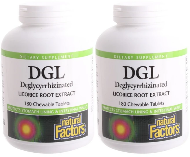 네추럴팩터스 DGL 리코리스 루트 추출물 츄어블 타블렛, 2개, 180정 - 쿠팡