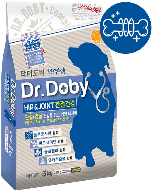 닥터도비 전연령 건강을 돕는 영양레시피 기능성 강아지 사료, 5kg, 1개, 뼈/관절강화