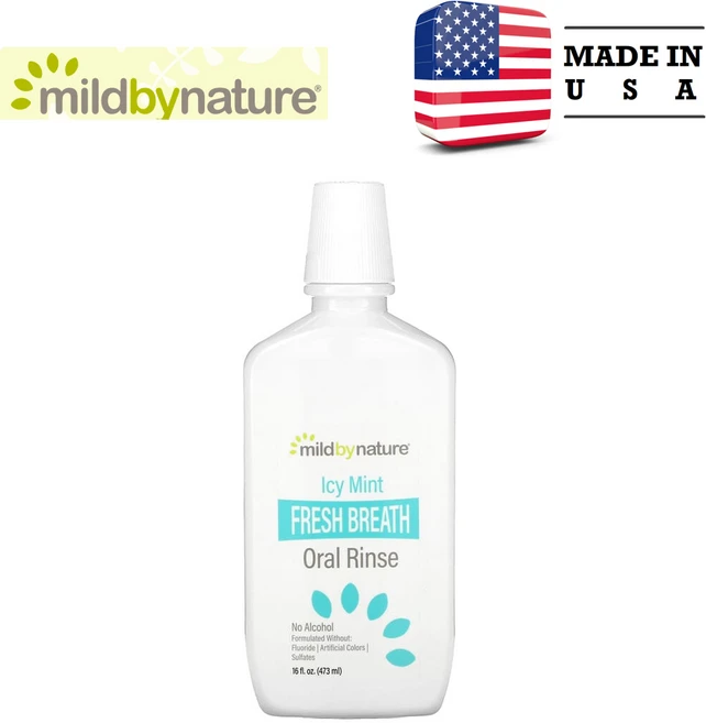 Mild By Nature 프레시 브레스 구강 세정제 알코올 무함유 아이시 민트 473ml (16fl oz), 1개 - 쿠팡