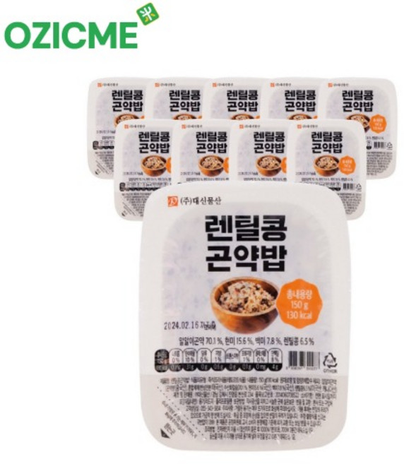 (오직미)렌틸콩곤약밥 즉석밥 150gx12개 대신곤약 밥맛은 그대로 칼로리는 반으로, 150g, 24개