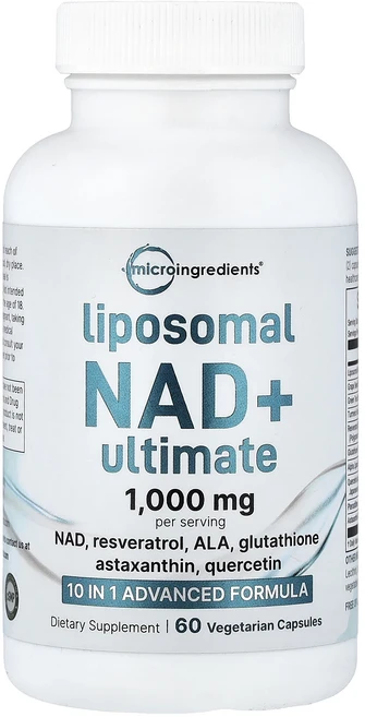 메이커제품입니다 Micro Ingredients 리포소말 NAD + Ultimate 베지 캡슐 60정 좋은효과를 보실수있습니다, 1개 - 쿠팡