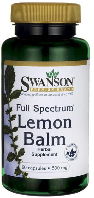 Swanson 斯旺森 檸檬香蜂草膠囊 500mg, 60顆, 1罐