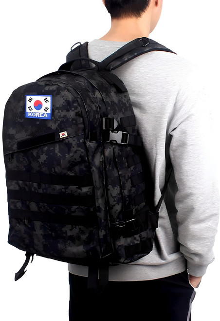 보급형 군인가방 40L + 태극기 약장 + 태극기 뱃지 소