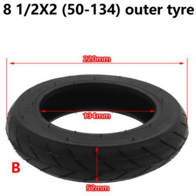 8.5 인치 바퀴 8 1 2x2 50-134 유모차 용 공압 타이어 세발 자전거 전기 스쿠터, 1개