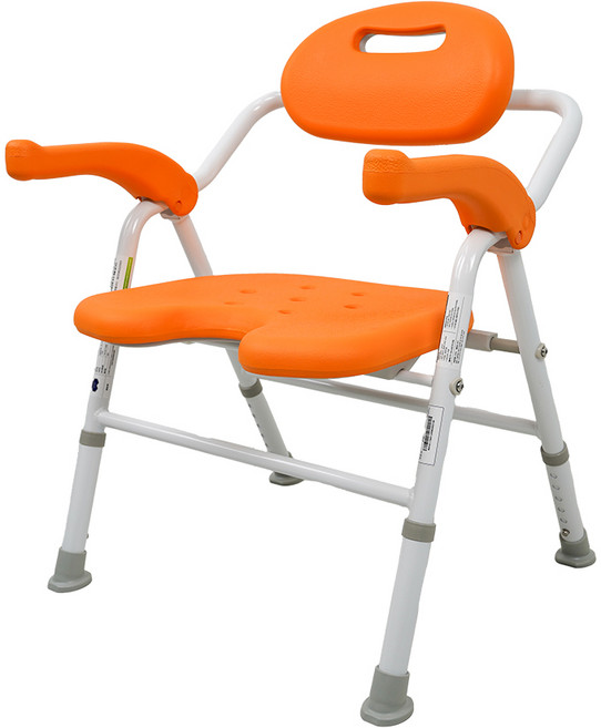 [그레이몰] 복지용구 접이식 노인 환자용 목욕의자 K-100, 1개, 본인부담률 15% x 주황색