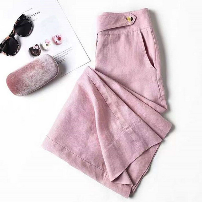 여름 얇은 부드러운 린넨 긴바지 s~3xl 순색 무지 일자핏 와이드 팬츠 뒤밴딩 캐주얼 면마바지