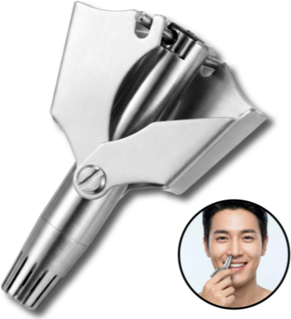 헤브온 수동 코털 제거기 콧털 가위, 1개, 실버