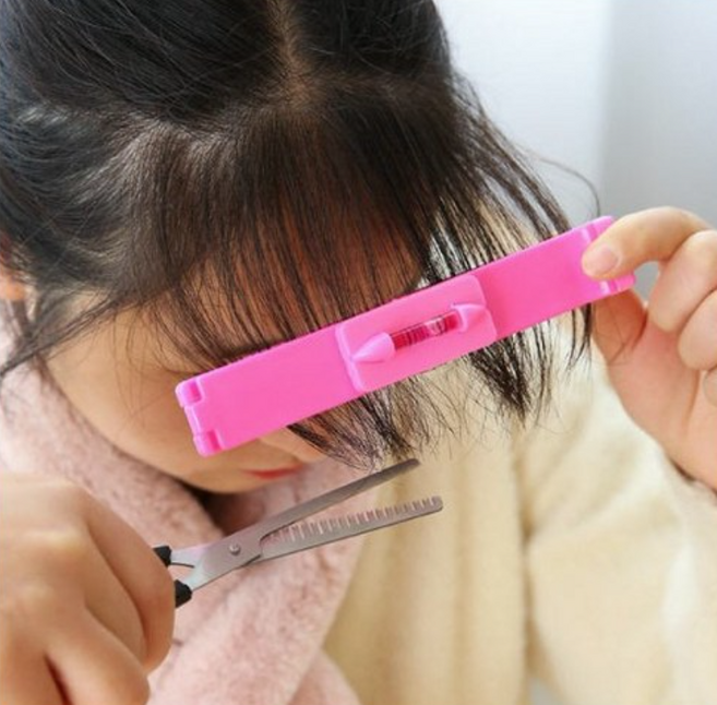 미용헤어용품 셀프앞머리자르기 헤어컷툴, 핑크, 1개