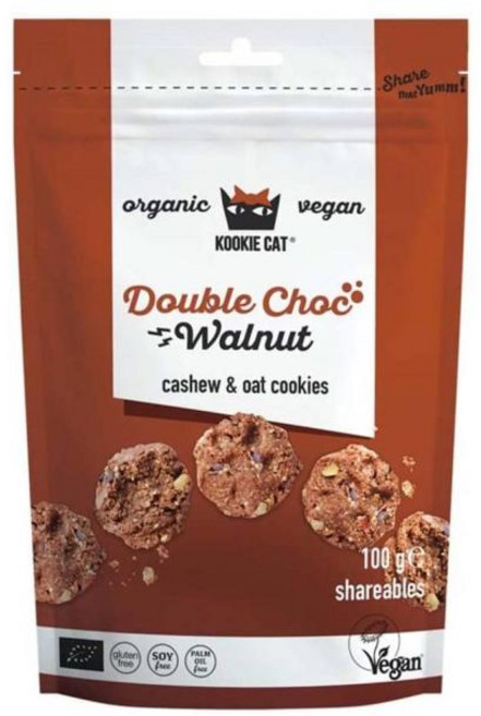 Kookie Cat 쿠키캣 더블 초코 월넛 초코 칩 쿠키 100g, 1개