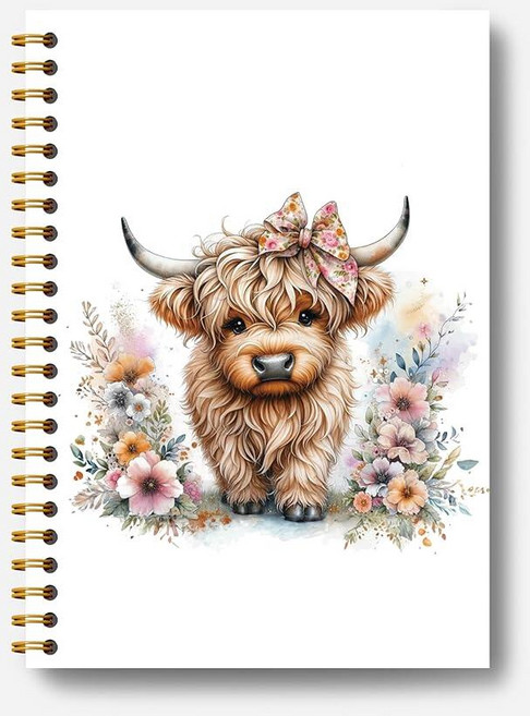 Guymn Autism Highland Cow 노트 자폐 엄마 선물 저널 Neurovarious ASD 인식 수용 하드커버 나선형 노트 여성용 하이랜드 소 선물 14.9, Highland Cow-10