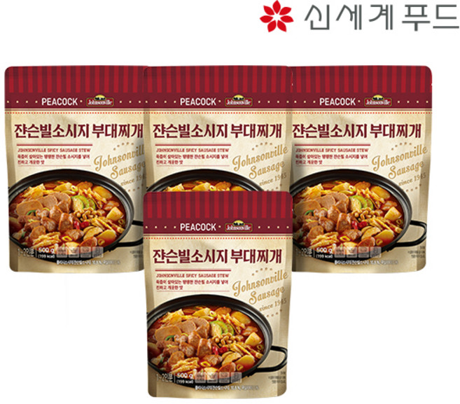 [피코크] 잔슨빌 부대찌개 500g x 4팩, 4개