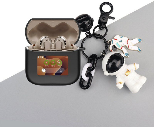 JBL 투어 프로3 케이스 피규어 키링 스트랩 버클 후크, 25 블랙 케이스 + 뉴 우주 비행사, JBL TOUR PRO3 케이스, 1개