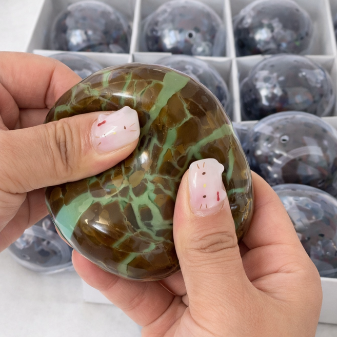 3개세트 두쫀쿠 왁뿌볼 말랑이 왁스뿌시기 스트레스볼, 3개, 50g, 초코