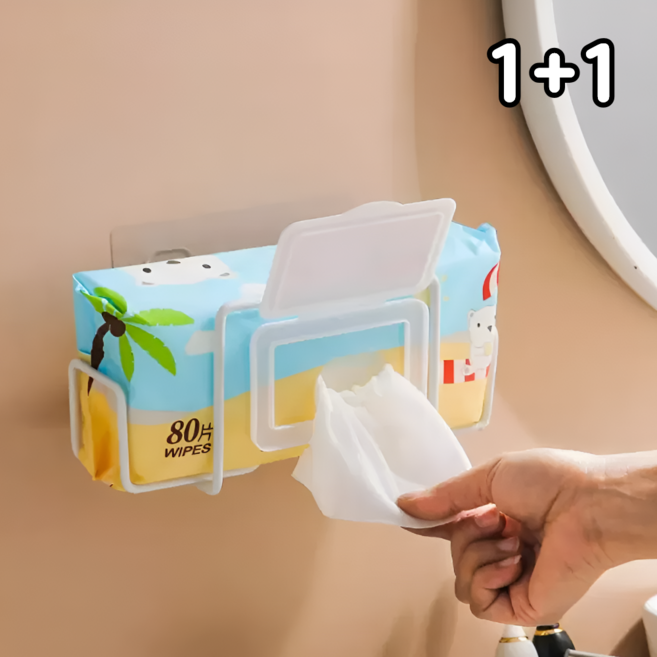 일상채움 화장실 물티슈 비데티슈 무타공 홀더 거치대, 1개, 화이트