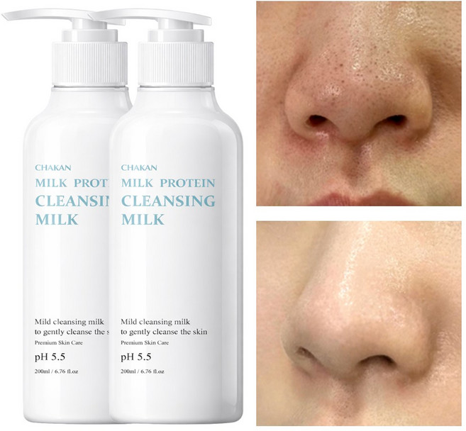 저자극 약산성 속보습 촉촉 아미노산 각질 피지 블랙헤드제거 클렌징 밀크, 2개, 200ml