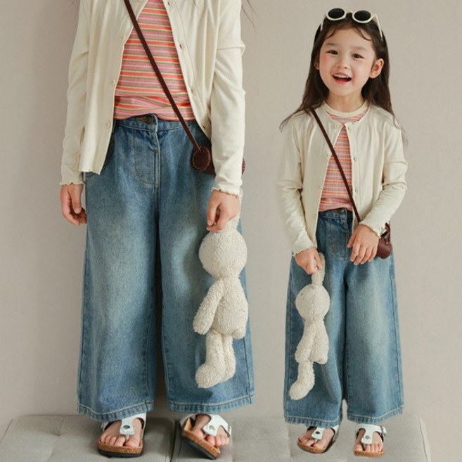 [더사랑이] 엠쥐와이드데님팬츠 키즈 아동복 유아 데님와이드 팬츠