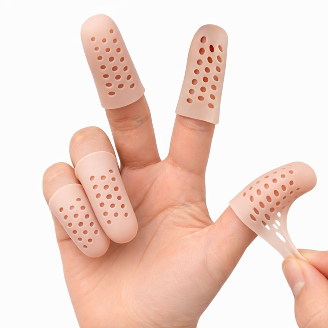 GO마켓 통풍 실리콘 손가락 골무, 10개, 스킨
