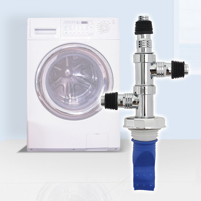 냄새차단 세탁기 배수구 트랩 3구 T형