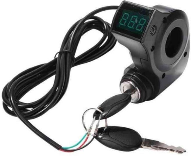 락모터스 전동킥보드 핸들바 배터리 잔량게이지 볼트게이지 악세사리 키박스 도난 튜닝 용품 자전거 오토바이, 레드(1P), 1개