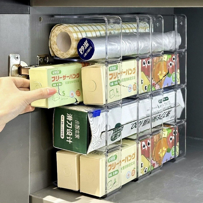 별별샵 키친 호일 위생 롤팩 비닐 정리 보관 다용도 수납, 1개