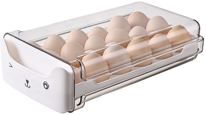에브리샤인 냉장고 서랍식 계란수납함, 화이트