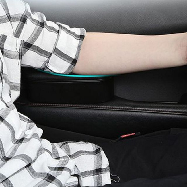 차량용 자동차 팔걸이 팔쿠션 팔걸이쿠션 팔꿈치쿠션 암레스트 수납함 포켓, 블랙
