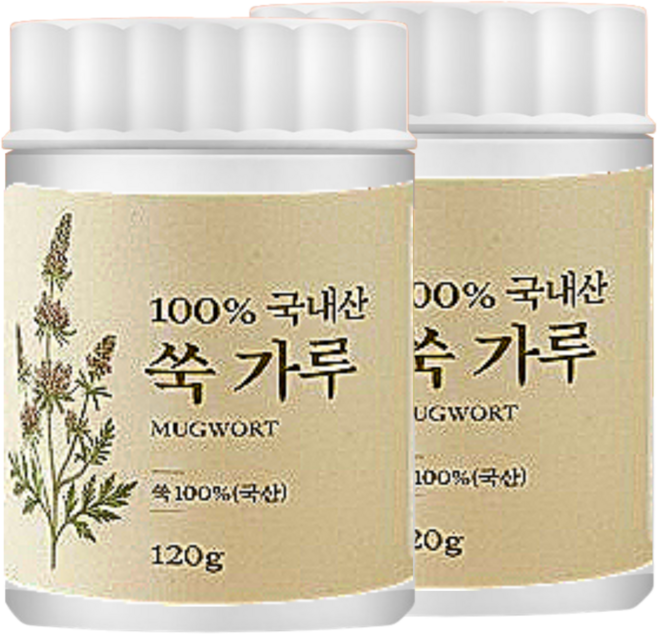 국산 쑥 분말 가루 100%, 120g, 2개