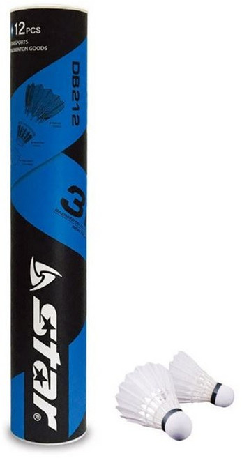 스타 스포츠 배드민턴 셔틀콕 일반용, 흰색, 12개입, 1개