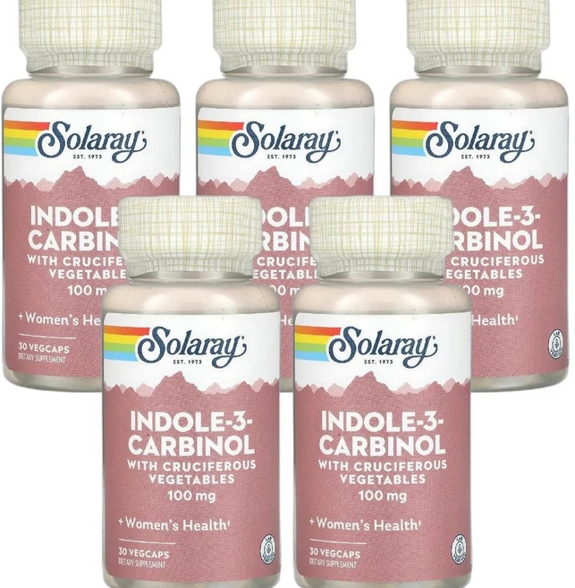 솔라레이 인돌-3-카르비놀 십자화과 채소 함유 100mg 베지 캡슐 30정 5병 - 쿠팡