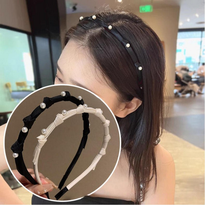 ZMBIRD 2종세트 여성 예쁜 진주 패브릭 머리띠 N427