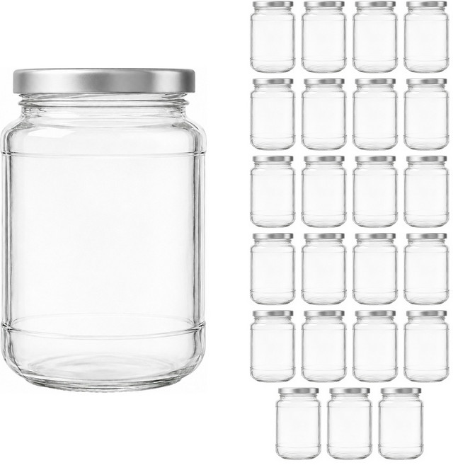 공병상회 과립490 유리병 + 러그캡/실버 430ml, 24개