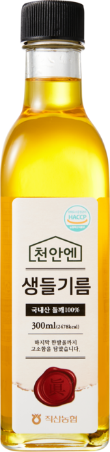 직산농협 국산100% 저온압착방식 생들기름 효능, 1개, 300ml