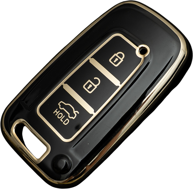 현대 아반떼MD 투싼IX 기아 모하비 모닝 쏘렌토 호환 스마트 차 키케이스 키홀더 TPU 키커버 리모컨, TA31(3버튼), 블랙