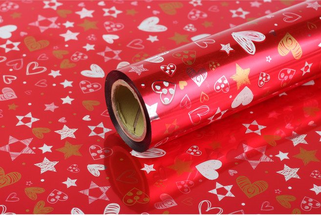 노크 별하트 비닐포장지, 1개, 빨강