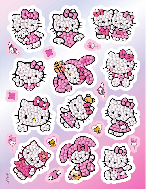 닉스토이 캐릭터 보석 십자수 스티커 만들기 DIY 세트 헬로 고양이, 1개