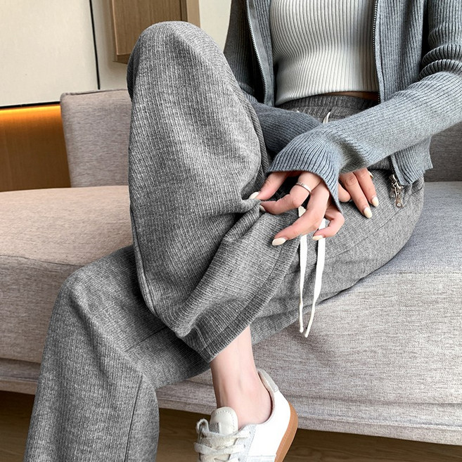 패션파트너 여성용 와플 코듀로이 골덴 바지 와이드 밴딩 팬츠 봄 가을 간절기 하의 4color