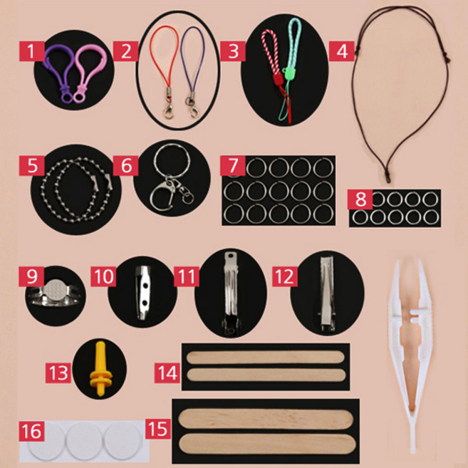 컬러비즈 펄러비즈 리필 5mm/50g 부자재 패키지 완벽구성, [선택6]01-컬러비즈 부자재16종+비즈집게1