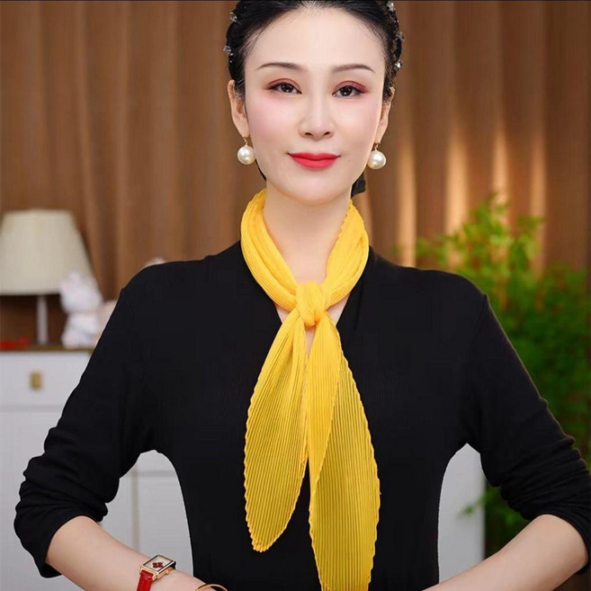 虹時尚 百搭漸變壓皺女士長條絲巾圍巾
