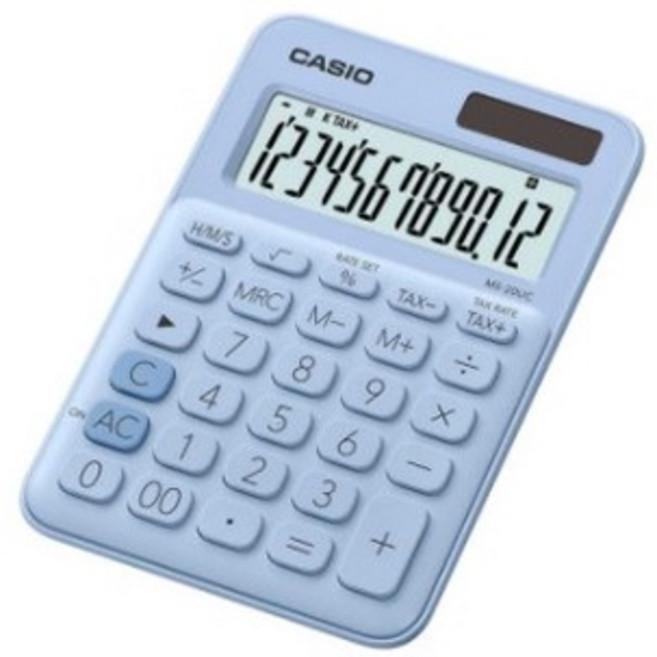 CASIO計算機 MS-20UC 12位元繽紛馬卡龍色系 原廠保固24個月, 天空藍, 1個