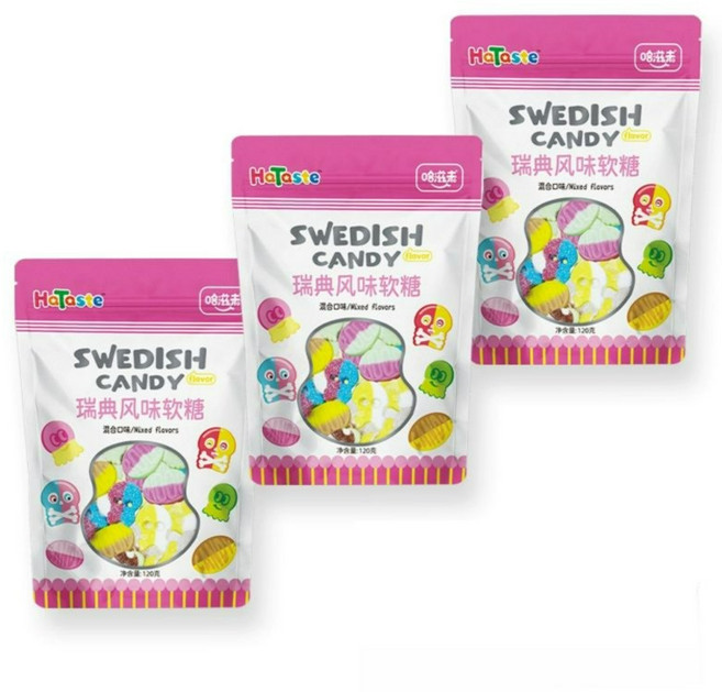 스웨디시 젤리 혼합 맛 소프트 사워 캔디 스웨덴젤리 달달한 혼합구미 마시멜로우 간식 디저트, 3개 혼합맛, 1개, 1g