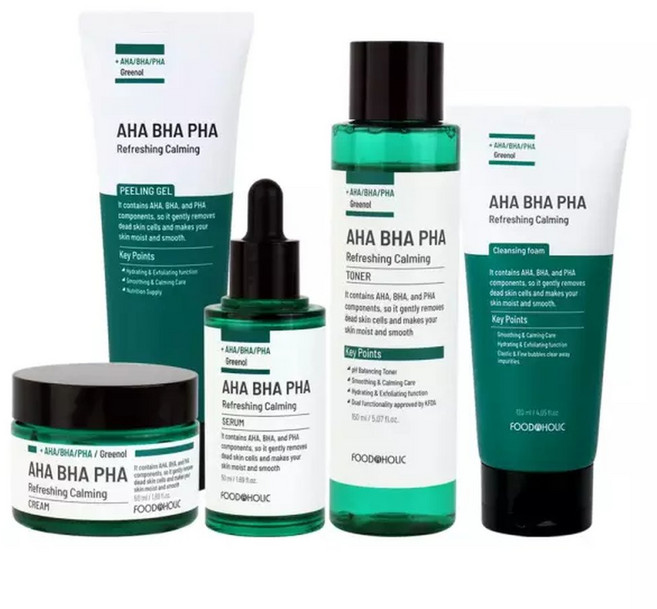 뷰티에어 푸드어홀릭 아하바하파하 리프레싱 카밍 단품 5종세트 토너&세럼&크림&폼&필링젤, 1세트