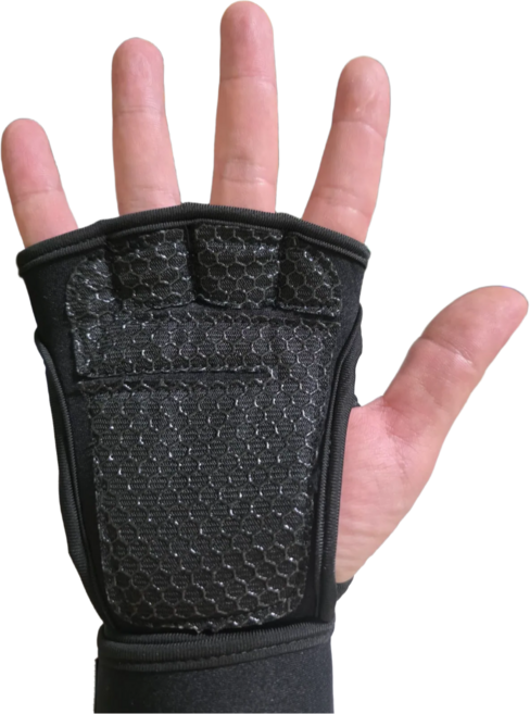 와이엠베스트 굳은살방지 헬스스트랩 헬스장갑 손목보호대 논슬립 일체형 양손세트, 1개, 블랙