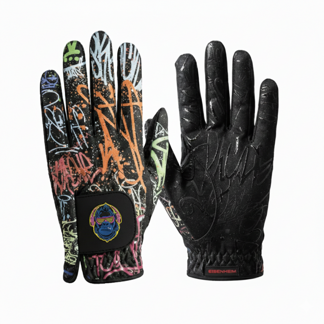 아이젠하임 그래피티 논슬립 실리콘 골프 장갑 왼손용 남성 여성 공용, 1개, 블랙