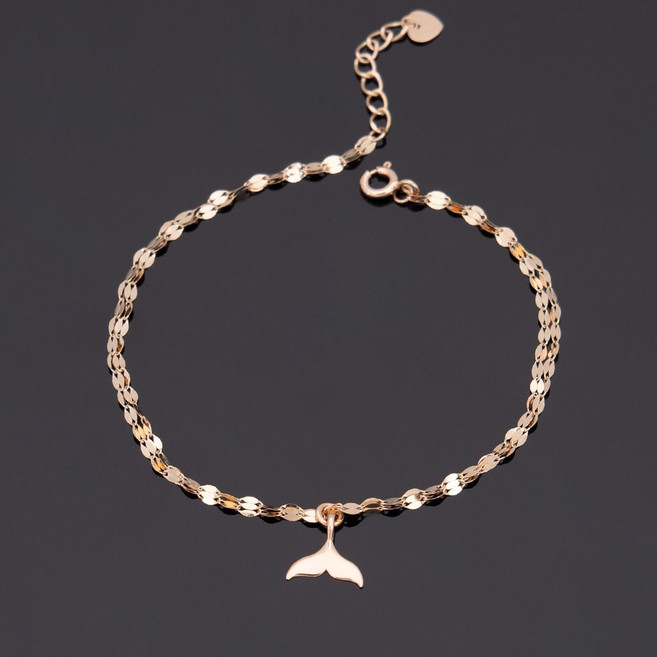 루키스톤 18k 나트 고래꼬리 두줄팔찌 18k팔찌