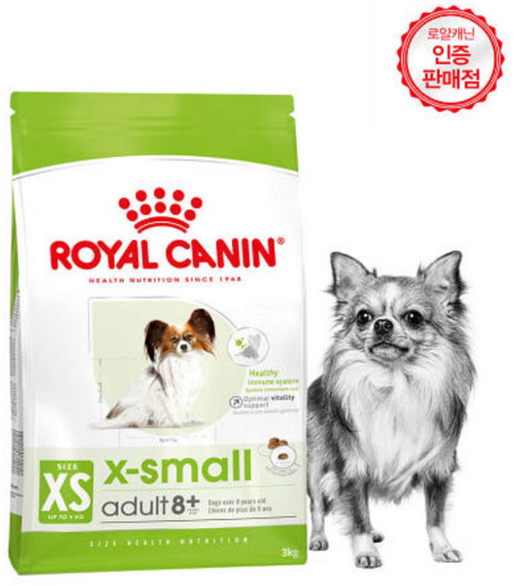 당일출고(최근입고분) 로얄캐닌강아지 사료 엑스스몰 8+ 1.5kg 증정)헬로연어치킨껌 1개, 1500L, 닭+오리