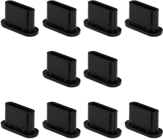 (일반우편배송) 스마트폰 휴대폰 충전단자 먼지 방지 차단 마개 실리콘 보호캡 C타입 8핀, 10개, C타입/블랙
