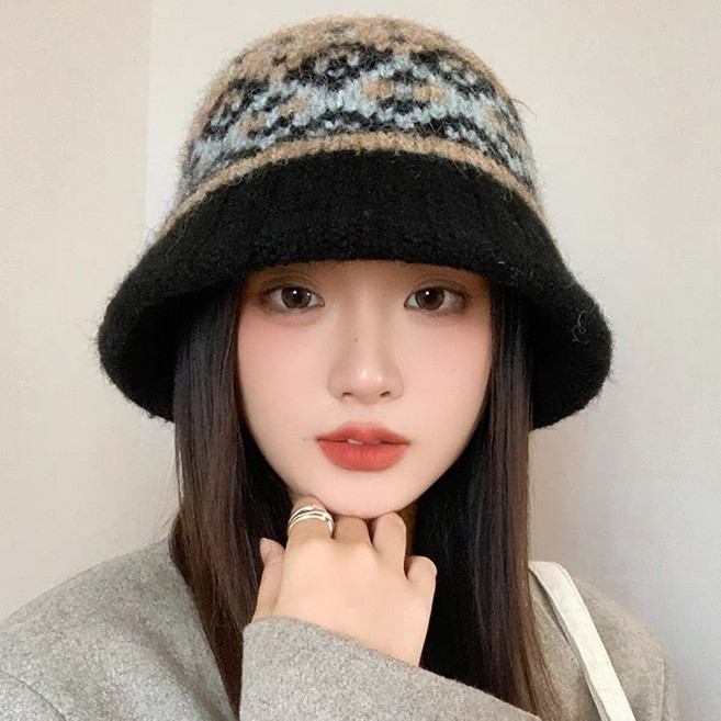 느와드코코 톤다운 노르딕 버킷햇 니트 털 방한 패션 벙거지모자