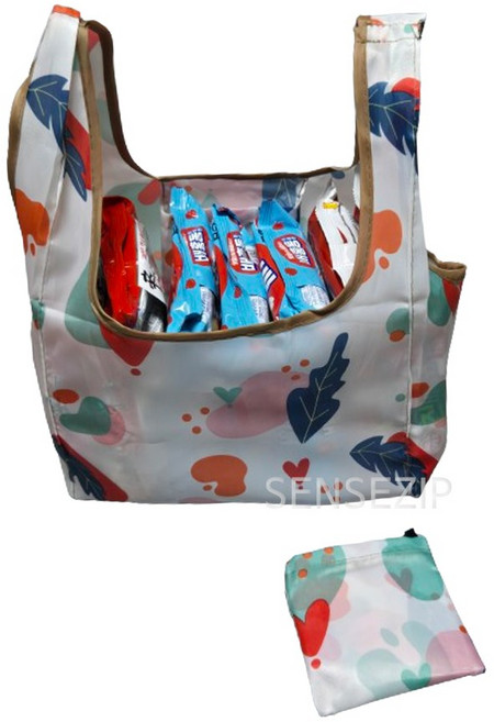 미니 사이즈 데일리 에코백 장바구니 미니 시장가방, 화이트 기호, 1개