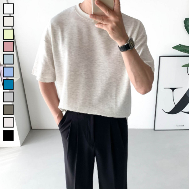 놈시크 95-140 남자 반팔티 소프트 오버핏 빅사이즈 여름 티셔츠