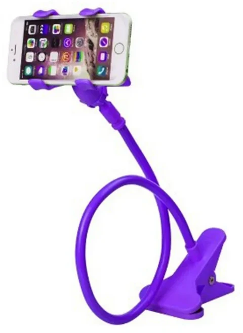 공용 휴대폰 홀더 유연한 레이지 조정 클립 홈 침대 데스크탑 마운트 브래킷 스탠드, 02 보라색